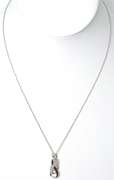 Sterling Silver White and Black Stone Necklace