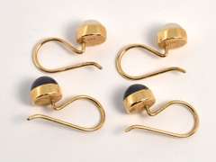 Two Pairs of Gold French Wire Earrings
