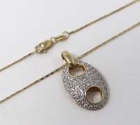 Gorgeous Puffed Diamond Gucci Link Pendant