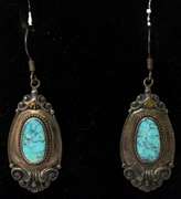 Vintage Sterling Silver Turquoise Earrings