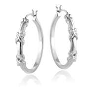 Sterling Silver X Hoop Earrings