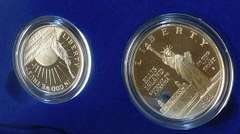 1986 PROOF Liberty 2 coin set, Sil Dol