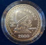 2000 Leif Ericson UNC Silver Dollar with box and papers
