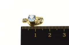 10K Yellow Gold Blue Topaz 3D Baby Shoe Bootie Sneaker Charm/Pendant