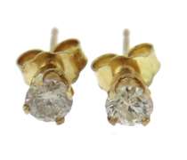 Classic Yellow Gold Diamond Stud Earrings