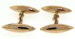 Bullet Shaped Yellow Gold Cufflinks