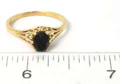 Stunning Yellow Gold Ring with Black Garnet