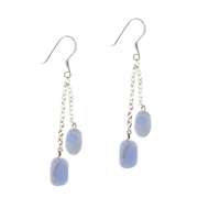 Sterling Silver Lace Agate Dangle Earrings