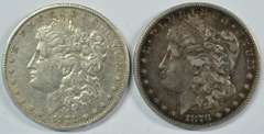 Pair of nicer 1878-S Morgan Silver Dollars