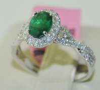 Enchanting Emerald and Diamond 14kt Ring