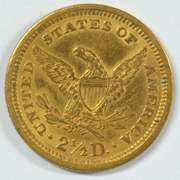 Scarce near mint 1861 US $2.50 Liberty Gold Piece