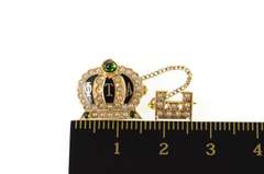 14K Yellow Gold Phi Theta Alpha Crown Seed Pearl E Lapel Pin/Brooch
