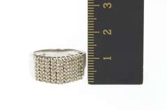 10K White Gold 0.50 Ctw Squared Diamond Encrusted Band Ring