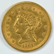 Scarce near mint 1861 US $2.50 Liberty Gold Piece