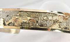 Joyful Two-Tone Cuff Bracelet in Sterling Silver