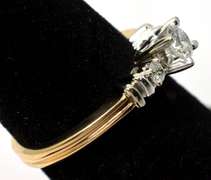 Cute 3-Stone Diamond Ring in 14KT 2-Tone Gold