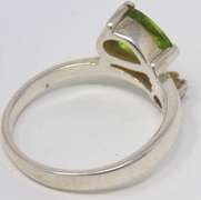 Sterling Silver Peridot & CZ Ring