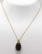 Fabulous 14kt YG Smokey Quartz Necklace