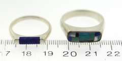 Sterling Silver Lot Of Two Lapis Ring