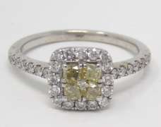 Sparkling Round Brilliant Cut Diamond & Yellow Diamond Ring
