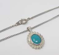 Sterling Silver Turquise Pendant on Chain
