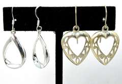 Lot of 2 Pairs of Earrings Sterling Silver