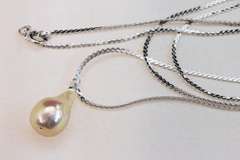 Classic Pearl Drop on Sterling Chain