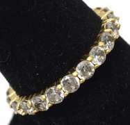 Sterling Silver Vermeil White Stone Ring