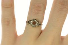 14K White Gold 4.1mm Art Deco Elaborate Engagement Setting Ring