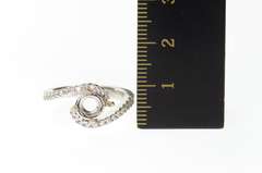 14K White Gold 0.29 Ctw 7.0mm Semi Mount Engagement Setting Ring