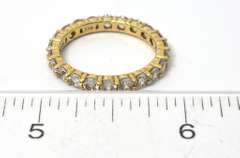 Sterling Silver Vermeil White Stone Ring