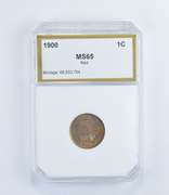 MS65 RD 1900 Indian Head Cent - Graded PCI