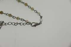 Vintage VCLM Victorian White Beads Cross Necklace