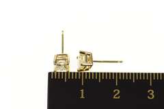 14K Yellow Gold 0.62 Ctw Princess Diamond Solitaire Stud Earrings