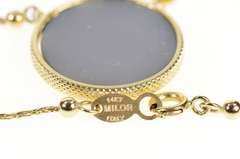 14K Yellow Gold Druzy Quartz Citrine Mesh Chain Statement Necklace