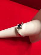 LADIES 14K WHITE GOLD SAPPHIRE AND DIAMOND RING