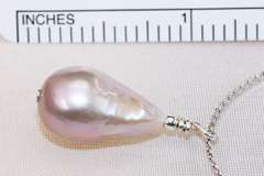 Lilac Drop Pearl on Sterling Chain