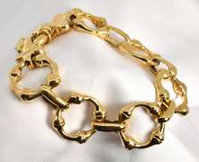 Bold Alternating Link Bracelet in Vermeil