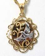 Breathtaking Dove Pendant in 2-Tone Gold
