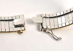 Stylish Sterling Bracelet with Two-Tone Accents