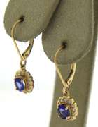 Fantastic Tanzanite and Diamond Scalloped Halo Earrings