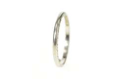 18K White Gold 1.8mm Art Deco Ornate Wedding Band Ring