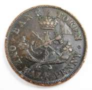 Rare 1857 Bank Token Half Penny