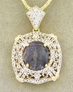 Sparkling Massive 16.53CTS Star Ruby & Topaz Necklace in Vermeil