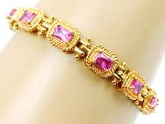 Vibrant Sterling Vermeil Pink Sapphire Bracelet