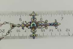 Vintage VCLM Victorian White Beads Cross Necklace