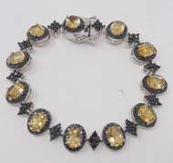 Stainless Steel Citrine Tennis Bracelet
