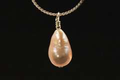 Lilac Drop Pearl on Sterling Chain