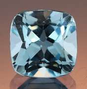 Stunning 3.95ct cushion cut 9mm Swiss blue Topaz