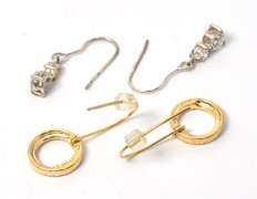 Sterling Silver Earrings 2 Pairs one is Vermeil